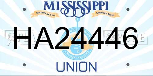 HA24446 Mississippi License Plate