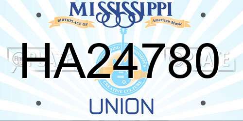 HA24780 Mississippi License Plate