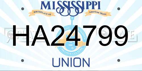 HA24799 Mississippi License Plate