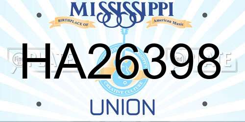 HA26398 Mississippi License Plate