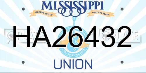 HA26432 Mississippi License Plate