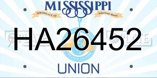 HA26452 Mississippi License Plate