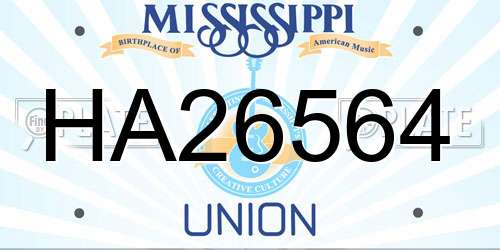 HA26564 Mississippi License Plate