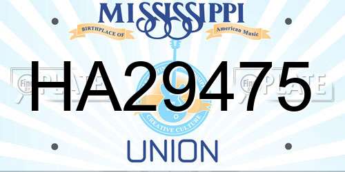 HA29475 Mississippi License Plate