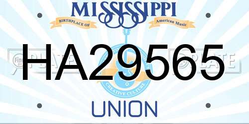 HA29565 Mississippi License Plate
