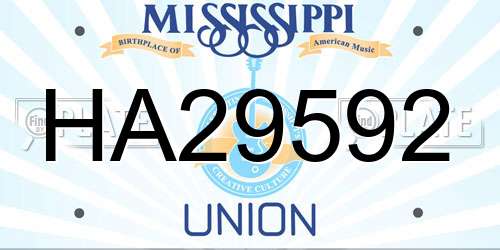 HA29592 Mississippi License Plate
