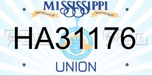 HA31176 Mississippi License Plate