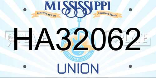 HA32062 Mississippi License Plate