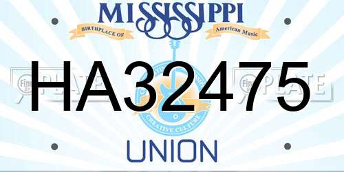 HA32475 Mississippi License Plate
