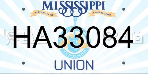 HA33084 Mississippi License Plate