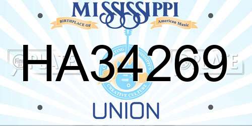 HA34269 Mississippi License Plate