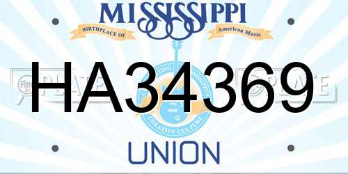 HA34369 Mississippi License Plate