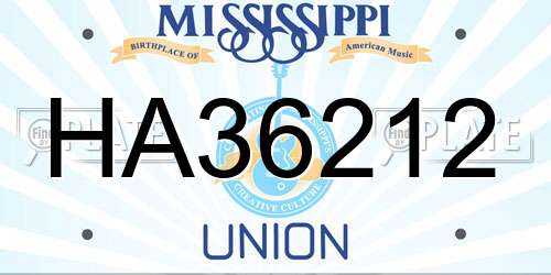 HA36212 Mississippi License Plate