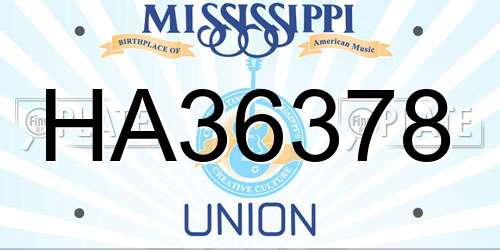 HA36378 Mississippi License Plate