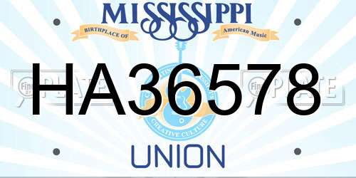 HA36578 Mississippi License Plate