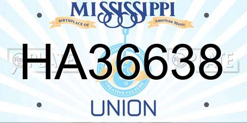 HA36638 Mississippi License Plate