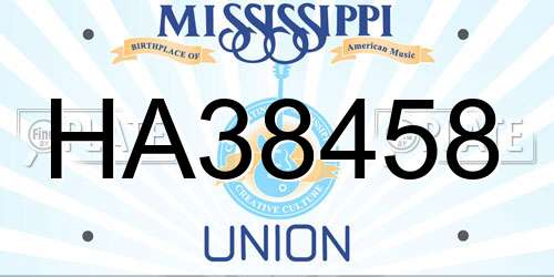 HA38458 Mississippi License Plate