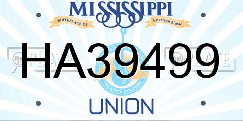 HA39499 Mississippi License Plate