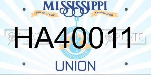 HA40011 Mississippi License Plate