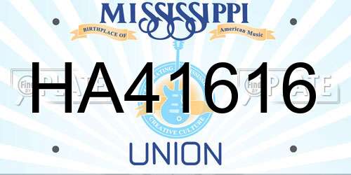 HA41616 Mississippi License Plate