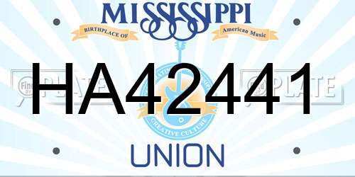 HA42441 Mississippi License Plate