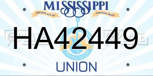 HA42449 Mississippi License Plate