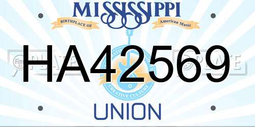 HA42569 Mississippi License Plate