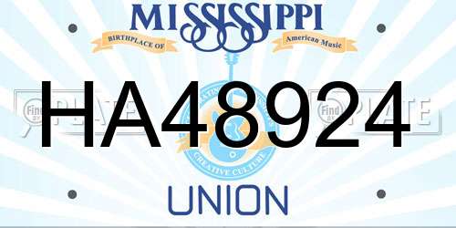 HA48924 Mississippi License Plate