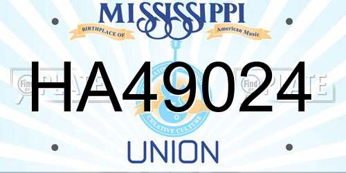 HA49024 Mississippi License Plate
