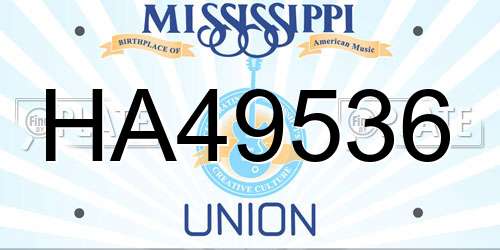 HA49536 Mississippi License Plate
