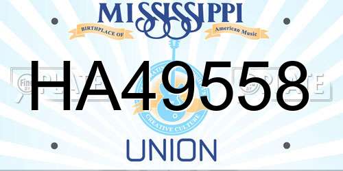HA49558 Mississippi License Plate