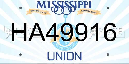 HA49916 Mississippi License Plate