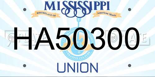 HA50300 Mississippi License Plate