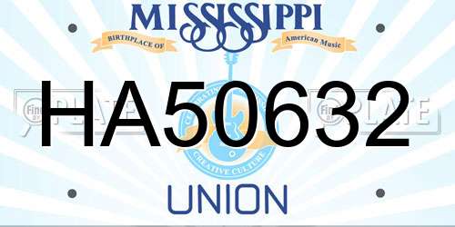 HA50632 Mississippi License Plate
