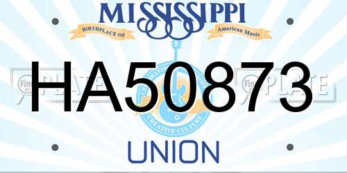 HA50873 Mississippi License Plate