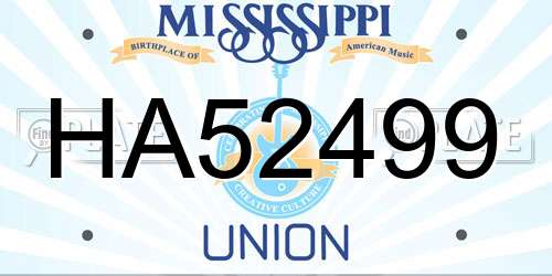 HA52499 Mississippi License Plate