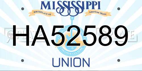 HA52589 Mississippi License Plate
