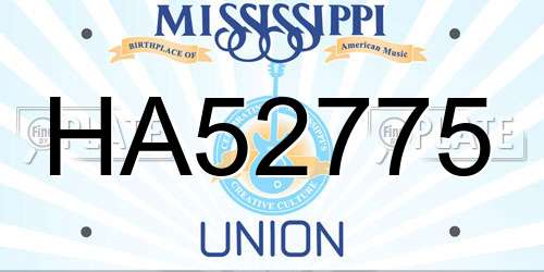 HA52775 Mississippi License Plate