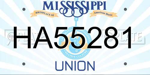 HA55281 Mississippi License Plate