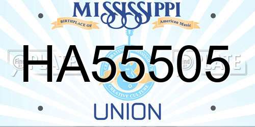 HA55505 Mississippi License Plate