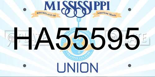 HA55595 Mississippi License Plate