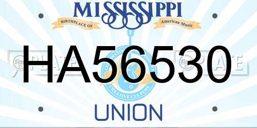 HA56530 Mississippi License Plate