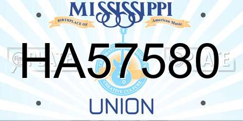 HA57580 Mississippi License Plate