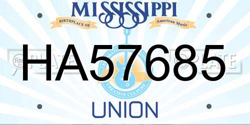 HA57685 Mississippi License Plate