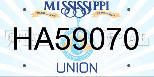 HA59070 Mississippi License Plate