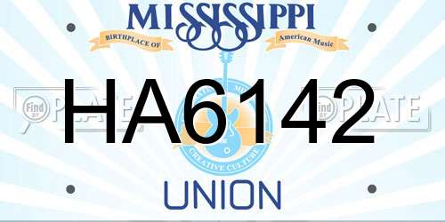 HA6142 Mississippi License Plate