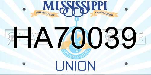 HA70039 Mississippi License Plate