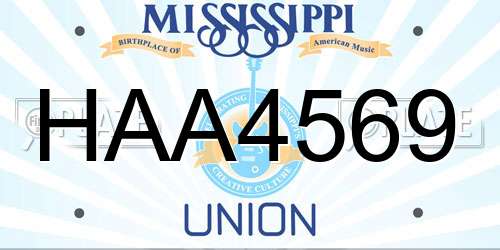 HAA4569 Mississippi License Plate