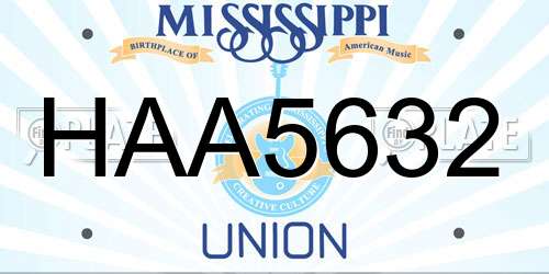 HAA5632 Mississippi License Plate