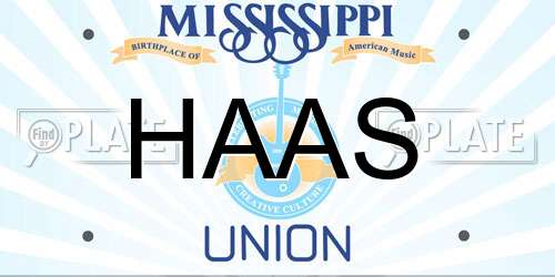 HAAS Mississippi License Plate